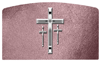DACRO-517-SL-SH-OR Silver 3 Crosses Shimmer Orchid